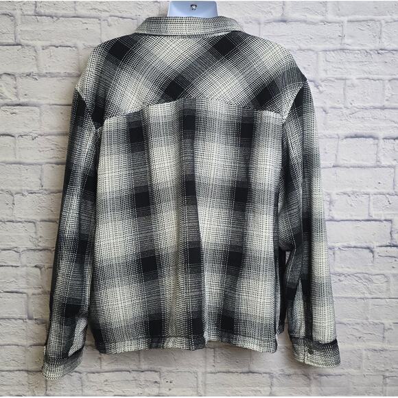 The North Face Jacket Mens Size XXL Black Plaid Heavyweight Shacket Snap Buttons - Picture 2 of 16